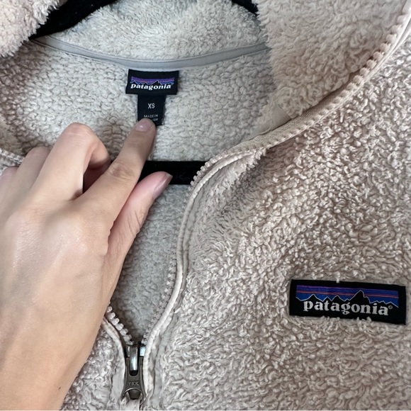 PATAGONIA cream Los Gatos quarter zip fleece pullover XS - Picture 6 of 16